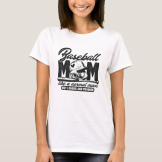 T-shirt Maman de baseball comme une maman normale mais plu