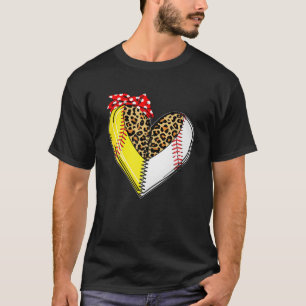 T-shirt Maman de baseball Leopard Funny Softball Maman's D