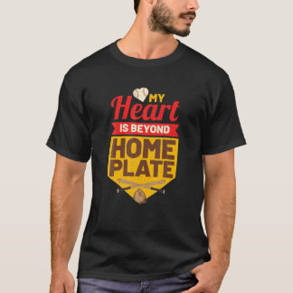 T-shirt Maman De Baseball Mon Coeur Se Trouve Derrière La 