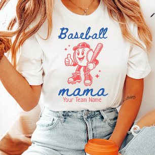 T-shirt Maman de baseball personnalisée et personnage de b