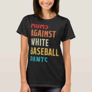 T-shirt Maman De Baseball Vintage Moms Contre Blanc De Bas