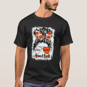 T-shirt Maman de basket-ball Cheer de les deux Cheveux Bun