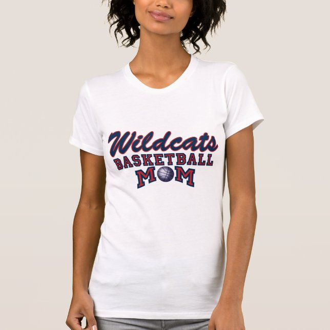 T-shirt Maman de basket-ball de chats sauvages (Devant)