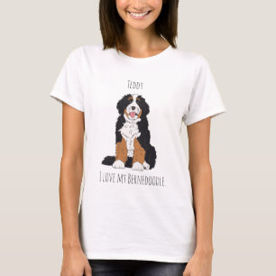 T-shirt Maman de Bernedoodle personnalisée Chien Nom perso