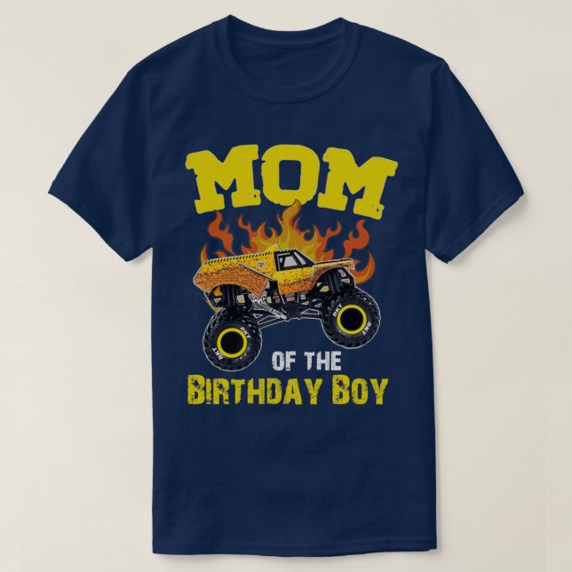 T-shirt Maman de Birthday Boy Monster Truck Earth shaker (Design devant)