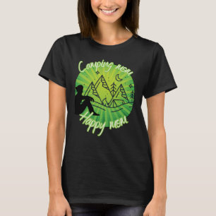 T-shirt Maman de camping - maman heureuse, tee cercle vert