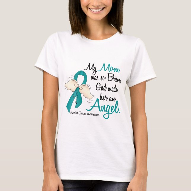 T-shirt Maman de Cancer ovarien de l'ange 2 (Devant)