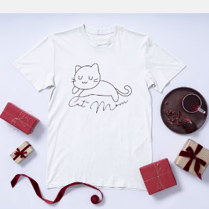 T-shirt Maman de chat blanc mignonne, amateur de chat simp