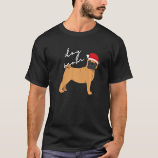 T-shirt Maman de chien Carlin Fauve Noël