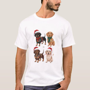 T-shirt Maman de chien Dachshund Noël amatrice Cadeau de N