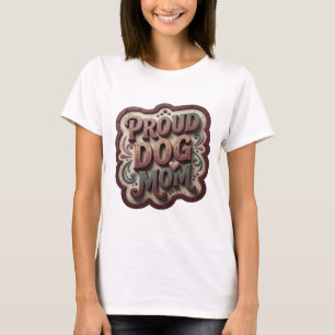 T-shirt Maman de chien fière Rose ludique Design moderne