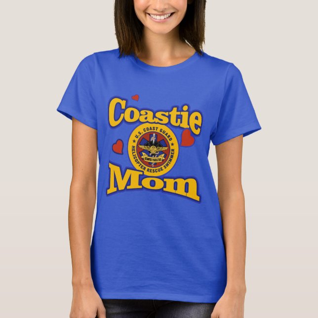 T-shirt Maman de Coastie - nageur de délivrance (Devant)