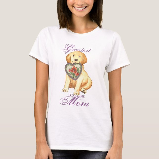 T-shirt Maman de coeur de golden retriever (Devant)