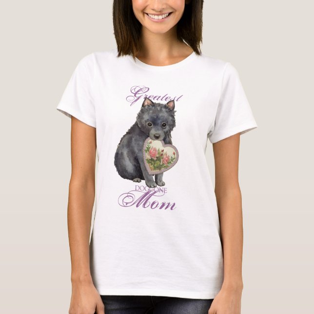 T-shirt Maman de coeur de Schipperke (Devant)