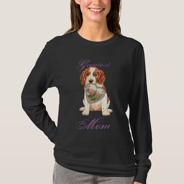 T-shirt Maman de coeur de springer spaniel de Gallois (Devant)