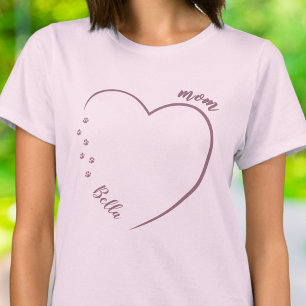 T-shirt Maman de compagnie Ligne Art Empreintes de pattes
