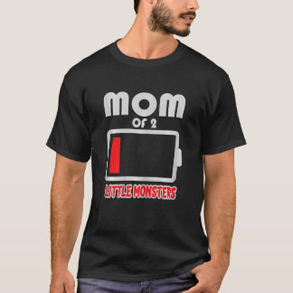 T-shirt Maman de deux petits monstres Femme Mère