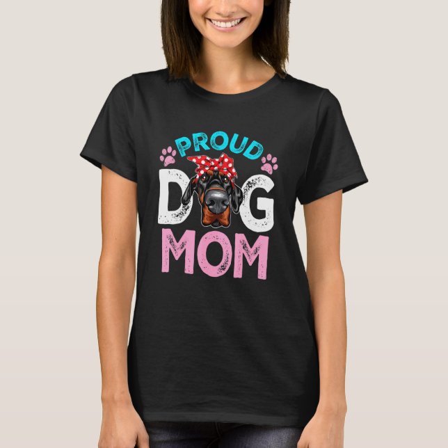 T-shirt Maman de doberman fière et adorable Fête des mères (Devant)