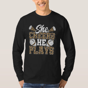 T-shirt Maman de football cheerleader motif léopard Footba
