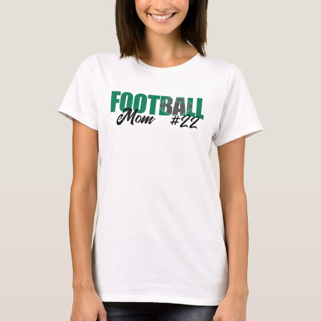 T-shirt Maman de football vert moderne (Devant)