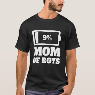 T-shirt Maman De Garçons Fils Fatigué Maman Faible Batteri