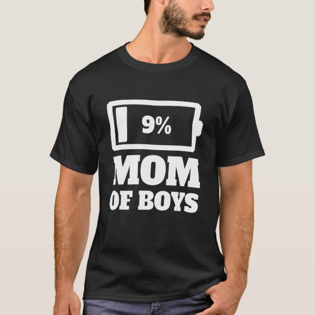 T-shirt Maman De Garçons Fils Fatigué Maman Faible Batteri (Devant)