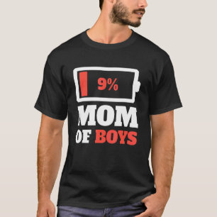 T-shirt Maman De Garçons Fils Fatigué Maman Faible Batteri