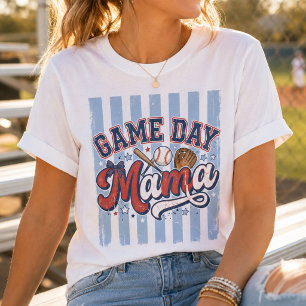 T-shirt Maman de jour de match de baseball Rétro universit