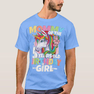 T-shirt Maman de la fille d'anniversaire 5e anniversaire f