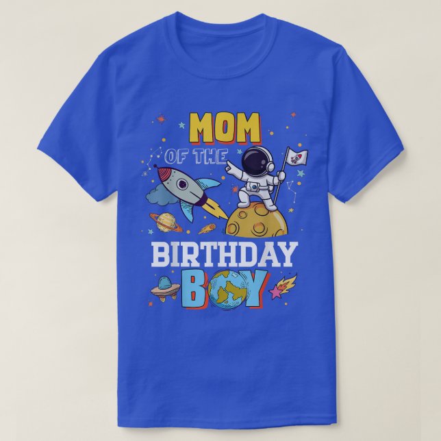 T-shirt Maman De L'Anniversaire Astronaut Garçon Espace Th (Design devant)