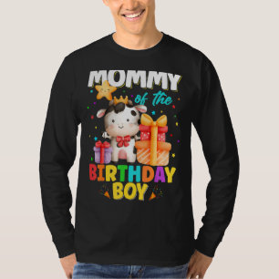 T-shirt Maman De L'Anniversaire Boy Cow Farm Animaux Famil
