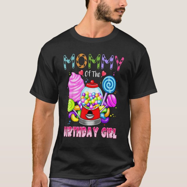 T-shirt Maman De L'Anniversaire Fille Candyland Candy Birt (Devant)