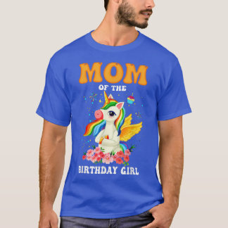 T-shirt Maman De L'Anniversaire Fille Dabbing Unicorn Drôl