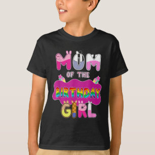 T-shirt Maman De L'Anniversaire Fille Famille Pig Party Dé