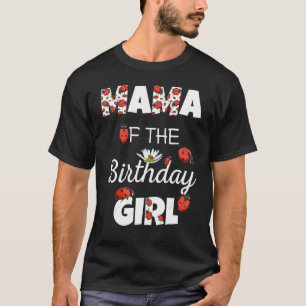 T-shirt Maman De L'Anniversaire Fille Florale Famille Lady