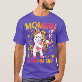 T-shirt Maman de l'anniversaire fille Flossing Unicorn Mam
