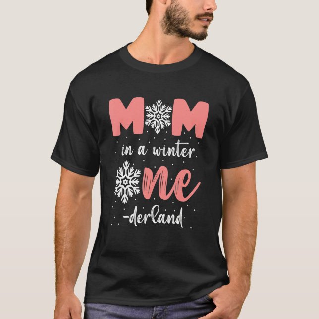 T-shirt Maman De L'Anniversaire Fille Hiver Onederland 1 S (Devant)