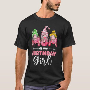 T-shirt Maman De L'Anniversaire Fille Maman Gnome Fleur Mè