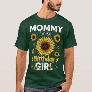 T-shirt Maman De L'Anniversaire Fille Tournesol Fête Famil