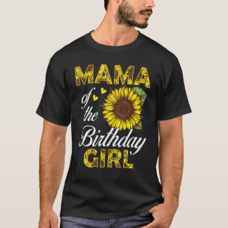 T-shirt Maman De L'Anniversaire Fille Tournesol Fête Famil