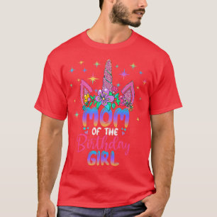 T-shirt Maman De L'Anniversaire Fille Unicorn Anniversaire