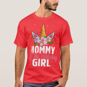 T-shirt Maman De L'Anniversaire Fille Unicorne Filles Unic