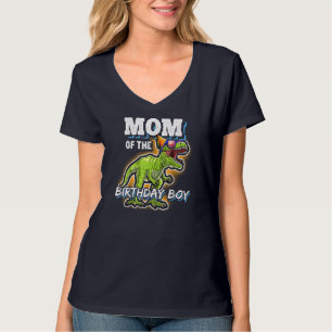 T-shirt Maman de l'Anniversaire garçon jumelé famille Dino