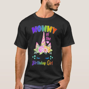 T-shirt Maman De L'Anniversaire Princesse Girl Unicorn Mat