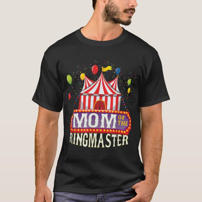 T-shirt Maman De L'Anniversaire Ringmaster Enfants Circus  (Devant)