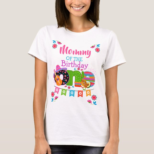 T-shirt Maman de l'anniversaire Une fête | Parti du Mexiqu (Devant)