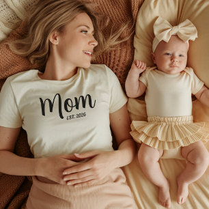 T-shirt Maman de l'Écriture Noire Établie