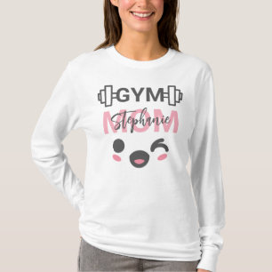 T-shirt Maman de salle de sport personnalisée Visage souri