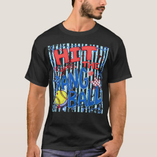 T-shirt Maman de softball frappe cette balle bon sang Mign