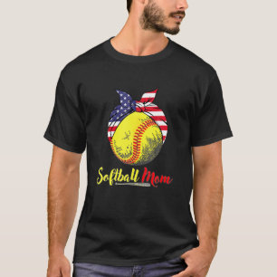 T-shirt Maman de softball Leopard Funny Baseball Maman D
